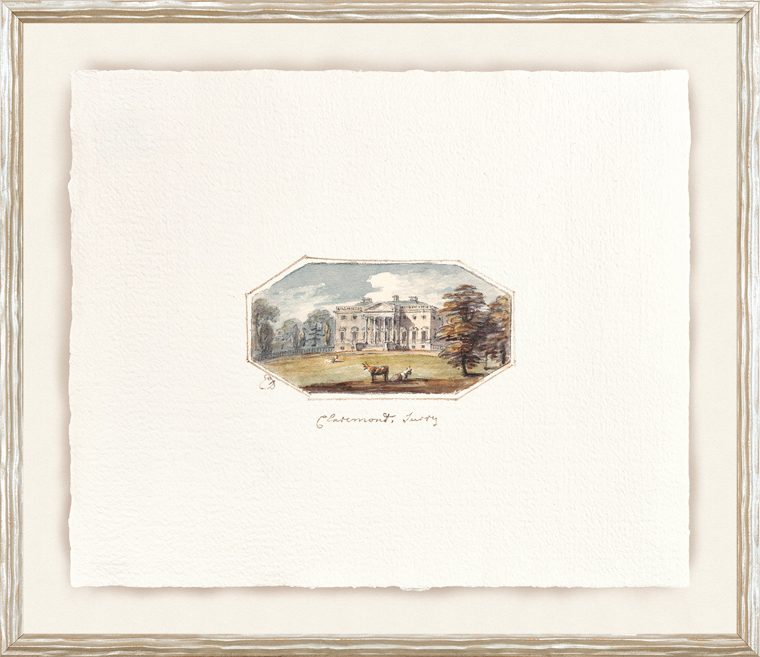 English Watercolours VI C. 1790 wall art featuring a historic mansion landscape in soft colors.