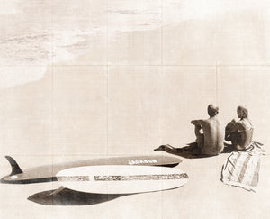 Summer Surf and Sand I C. 1966, Large, Gallery Wrap Canvas — Celadon Art at Laurie Yapp Home.