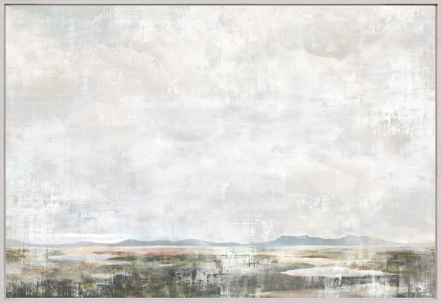 Salt Marsh I wall art featuring a soft, abstract landscape in muted colors and textures.
