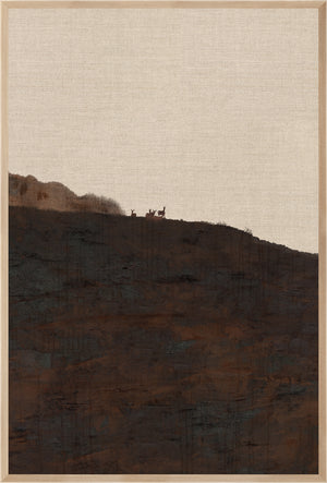 Chestnut Country IX wall art featuring a silhouette of deer on a dark hillside