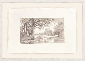 Sketchbook Landscapes II C. 1892 wall art featuring a serene landscape sketch in sepia tones.