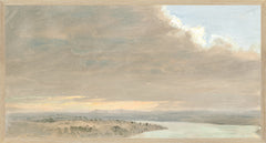14 × 26 in – Lienzo sobre tabla, Marco de madera clara