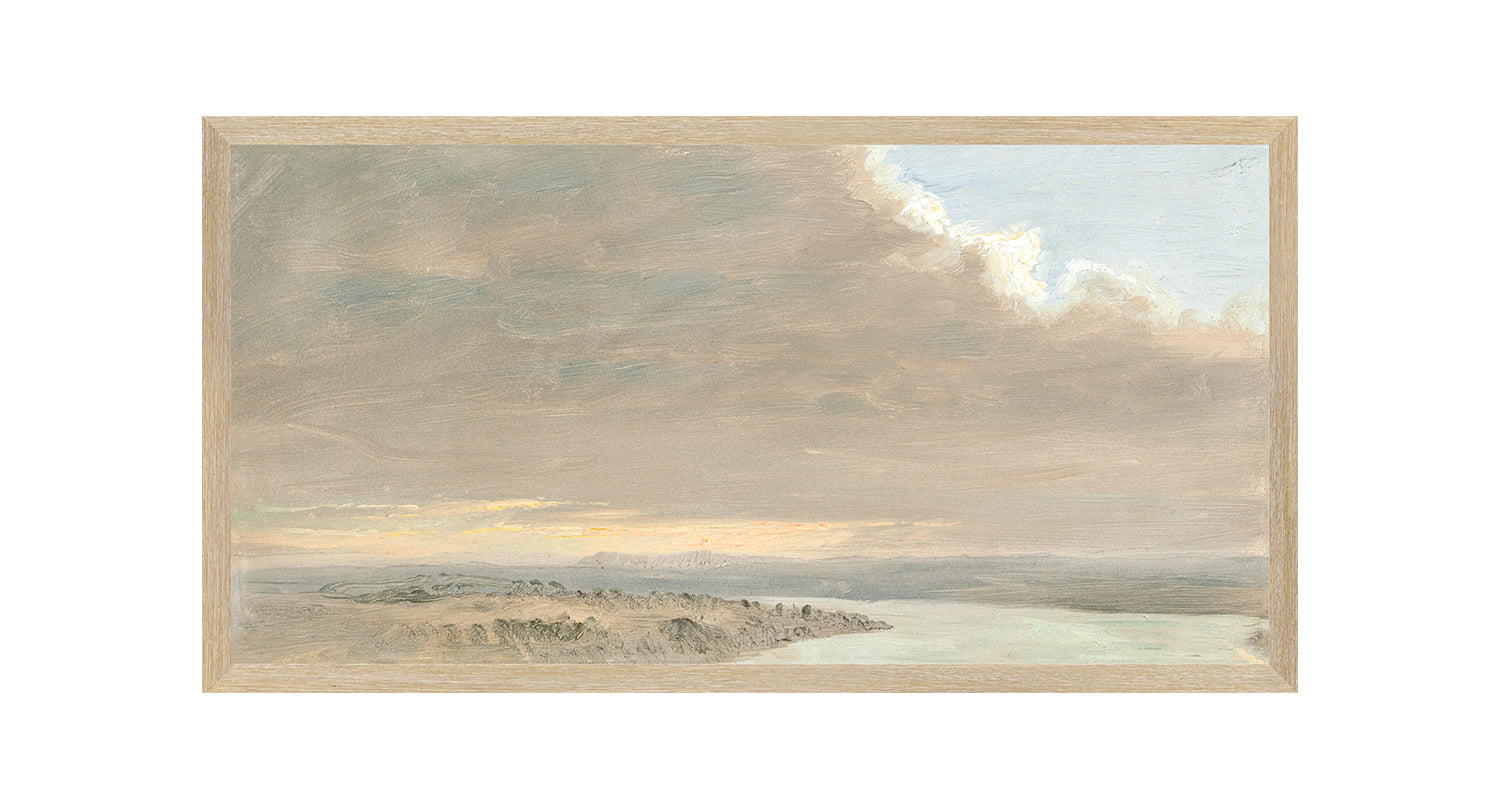 Hudson River School – Sunset, Hudson Valley C. 1870 — nature and landscape fine art print shown from another angle