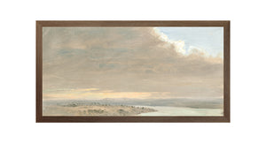 Hudson River School – Sunset, Hudson Valley C. 1870 — nature and landscape fine art print shown from another angle