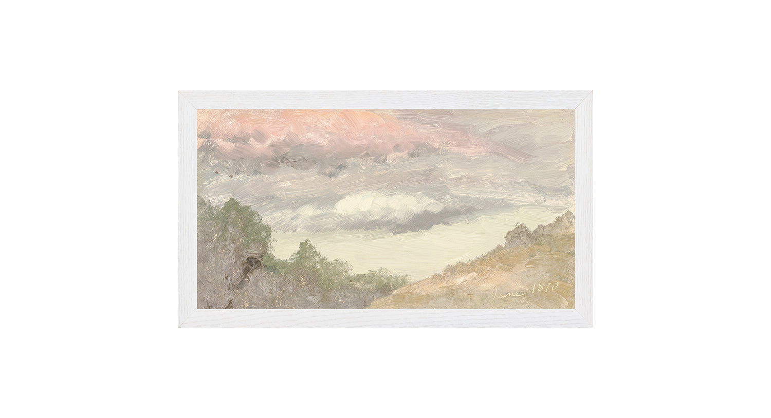 Hudson River School – Clouds Over Church’s Farm C. 1870 — nature and landscape fine art print shown from another angle