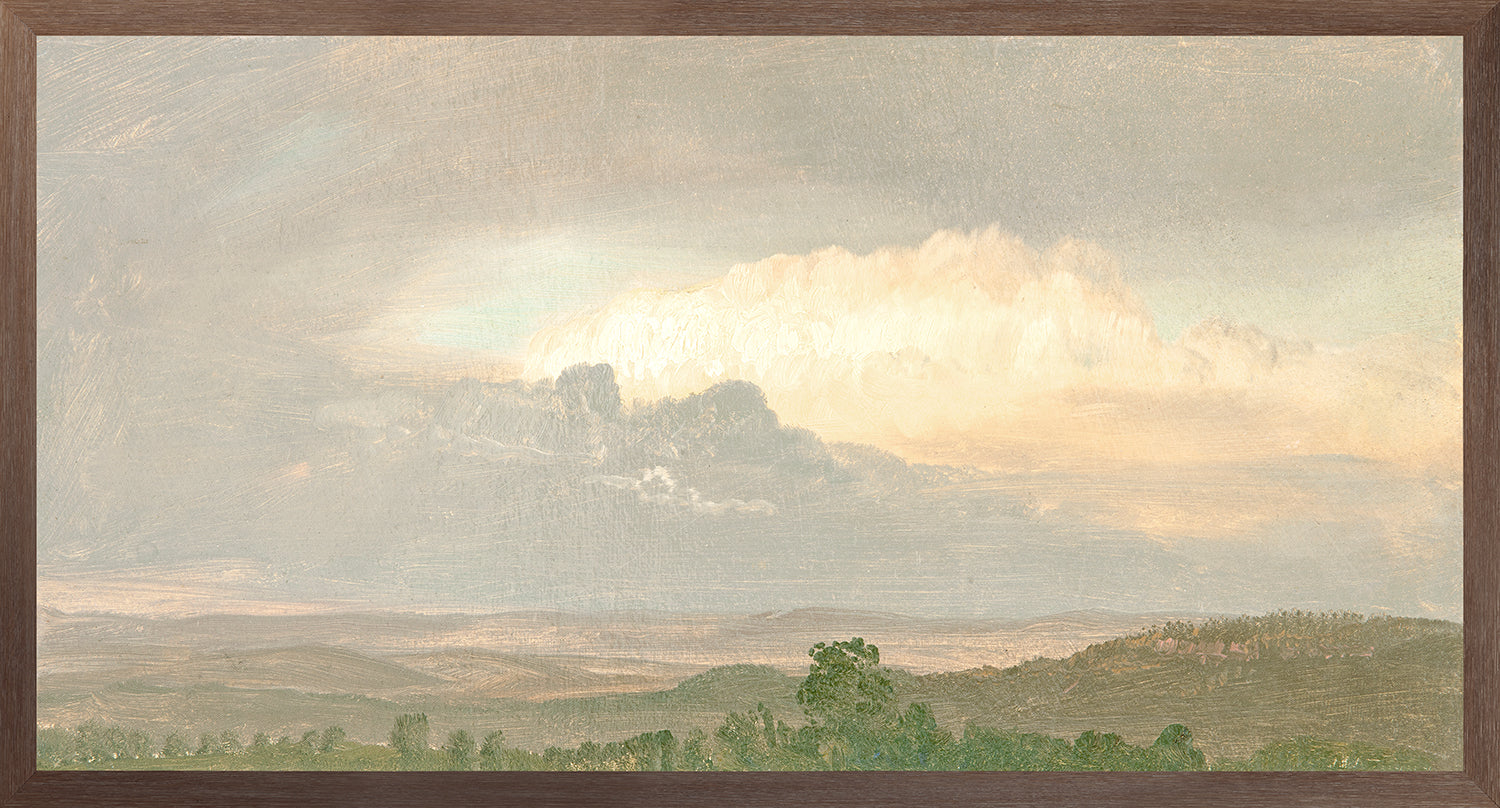 Hudson River School – Clouds Over the Hills C.1865 — nature and landscape fine art print shown from another angle