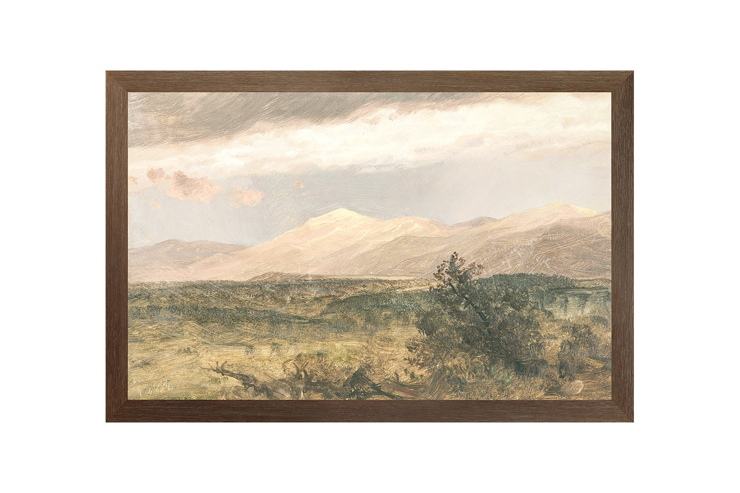 Hudson River School – Catskills at Sunset C. 1870 — nature and landscape fine art print shown from another angle