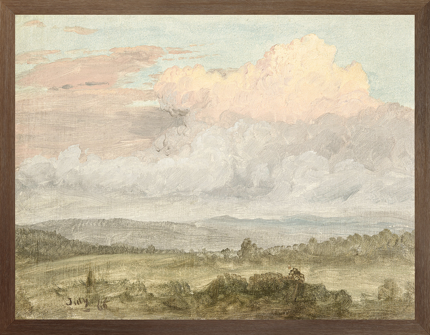 Hudson River School – Clouds, Hudson Valley C. 1870 — nature and landscape fine art print shown from another angle