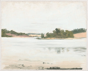 Raw Canvas Series – Inlet wall art featuring a serene landscape with soft colors and gentle brush strokes.