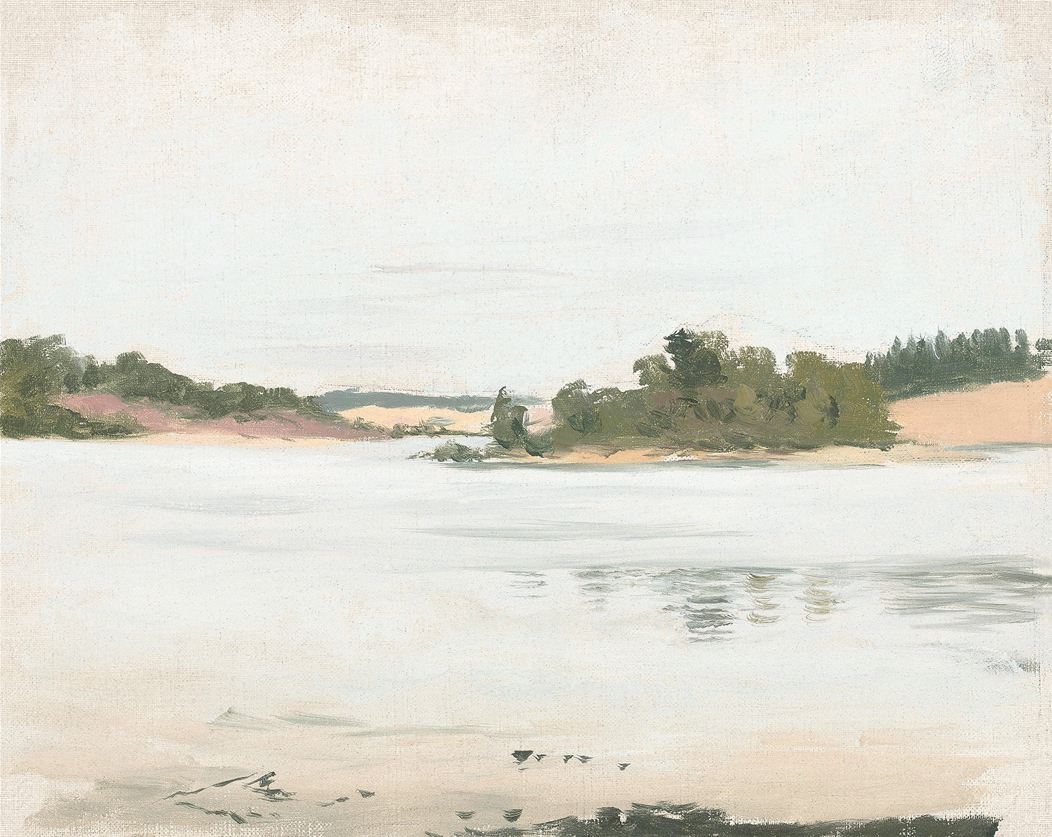 Raw Canvas Series – Inlet — nature and landscape fine art print in cool tones at Laurie Yapp Home