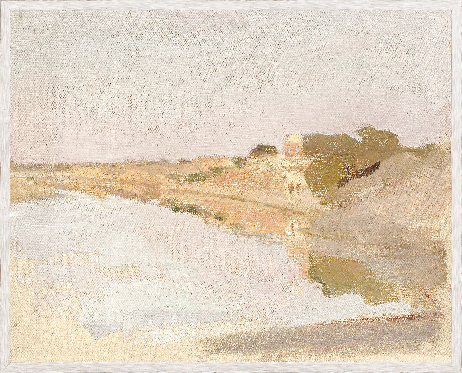 Raw Canvas Series – Pastel Reflection wall art featuring soft pastel colors and abstract landscape.