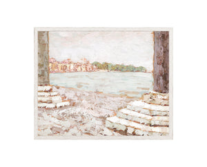 Raw Canvas Series – Piazzetta View — architecture and travel fine art print in cool tones at Laurie Yapp Home