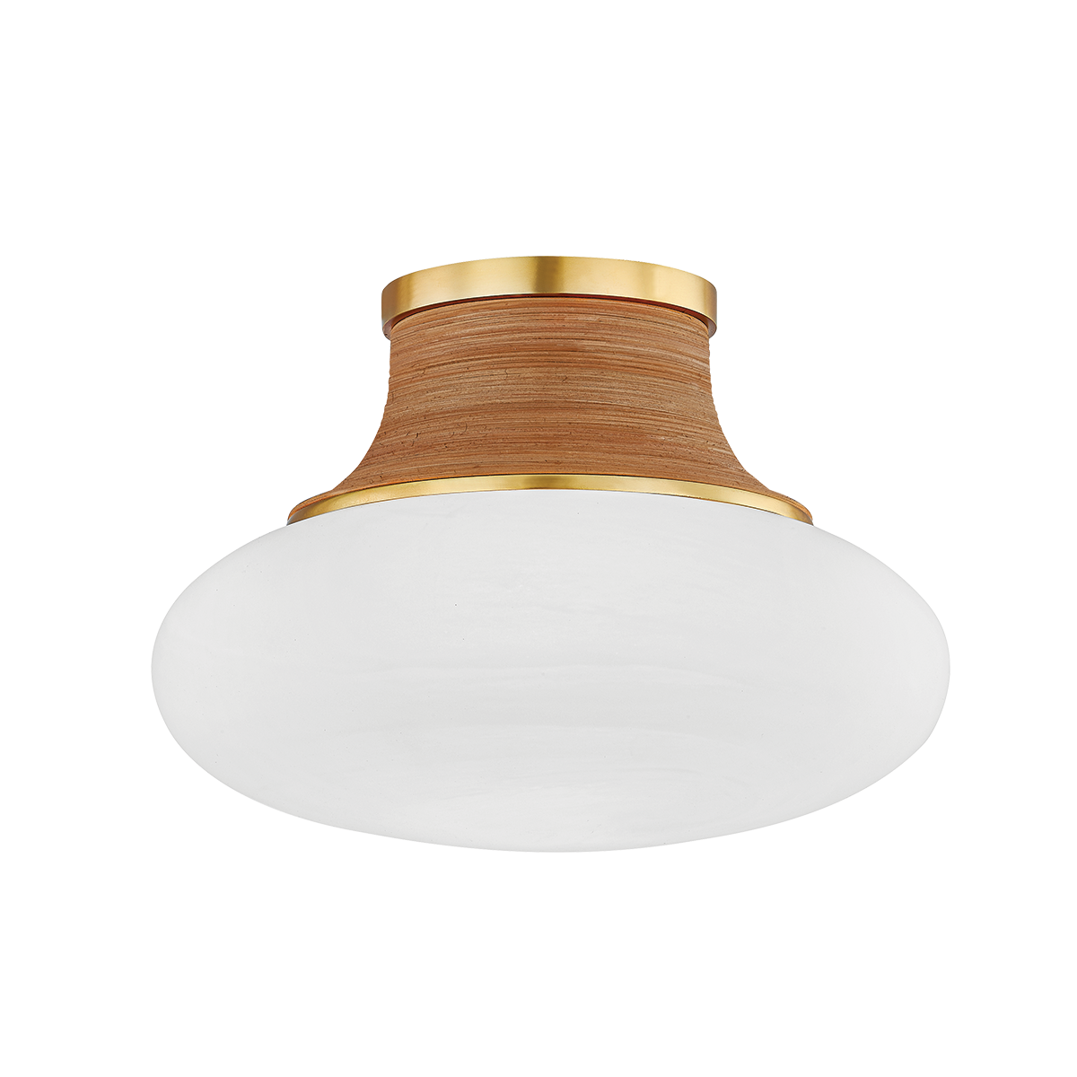 Pearl River Flush Mount 11" in aged brass — a Hudson Valley flush mount for hallways, bedrooms, and entryways at Laurie Yapp Home.