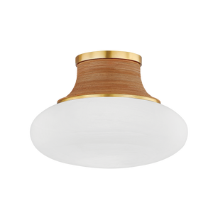 Pearl River Flush Mount 11" in aged brass — a Hudson Valley flush mount for hallways, bedrooms, and entryways at Laurie Yapp Home.