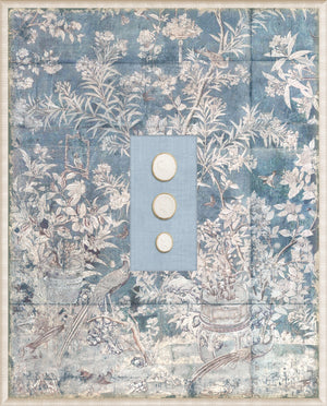 Grand Tour Intaglio – Powder Blue Chinoiserie, Form IV framed art print, 16.75 × 20.75 in