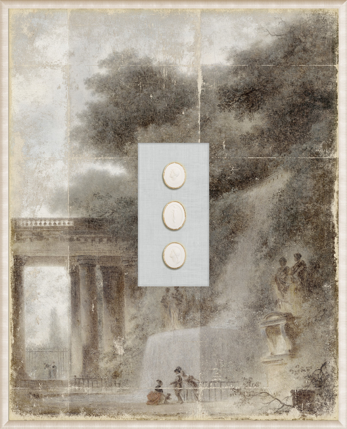 Grand Tour Intaglio – Fragonard – The Cascade, Form IV framed art print, 16.75 × 20.75 in