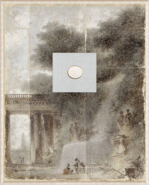 Grand Tour Intaglio – Fragonard – The Cascade, Form XI framed art print, 16.75 × 20.75 in