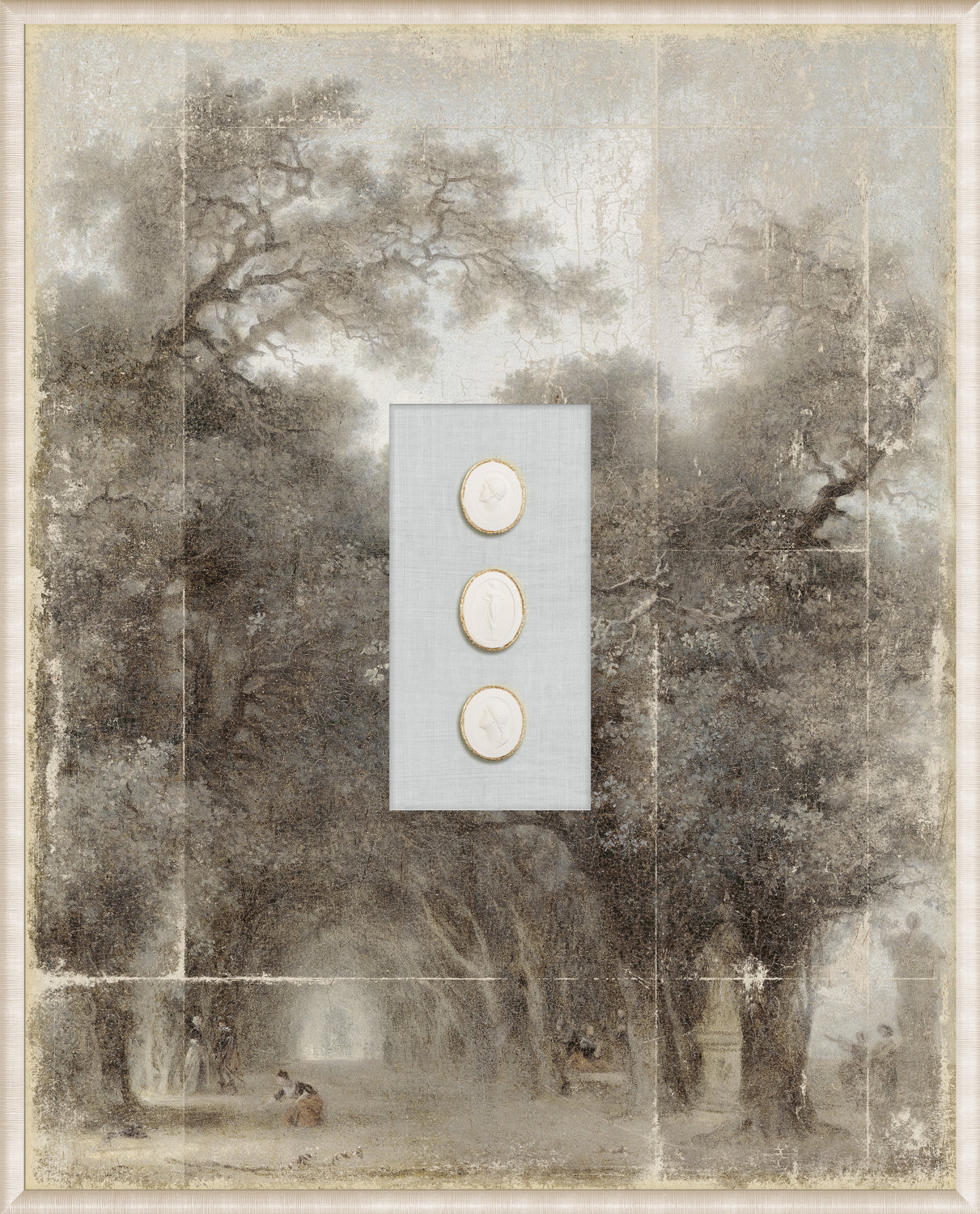 Grand Tour Intaglio – Fragonard – A Shaded Avenue, Form VI framed art print, 16.75 × 20.75 in