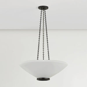 Close-up of the Awosting Pendant 22" in dark bronze showing the shade shape and metal detail.