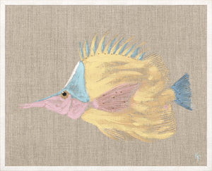 Poissons Tropicaux Sur Lin VI — nature and landscape fine art print shown from another angle