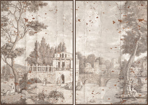Italian Scenic C. 1852 – Diptych — architecture and travel fine art print shown from another angle