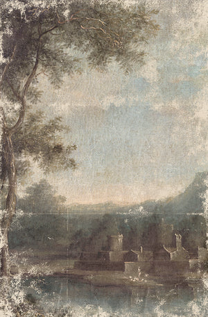 An Italianate Landscape C. 1864 — architecture and travel fine art print in cool tones at Laurie Yapp Home