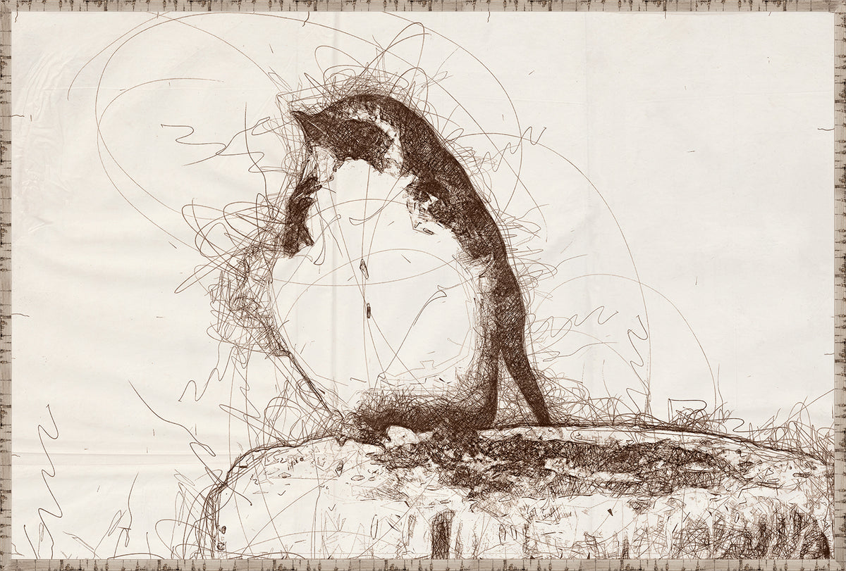 Nature Sketch – Sparrow wall art featuring a sketched sparrow in brown tones on a textured background.