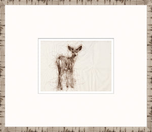 Nature Sketch – Fawn I — nature and landscape fine art print in neutral tones at Laurie Yapp Home