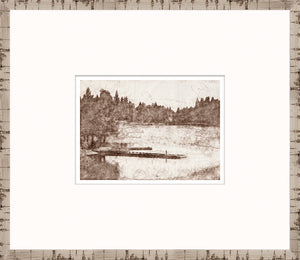 Nature Sketch – Dock — nature and landscape fine art print in neutral tones at Laurie Yapp Home