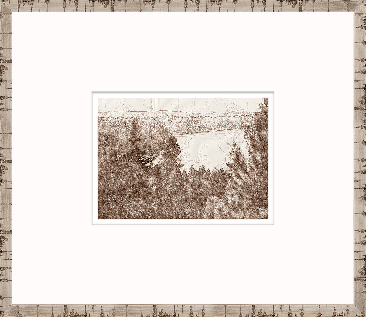 Nature Sketch – Lake View — nature and landscape fine art print in neutral tones at Laurie Yapp Home