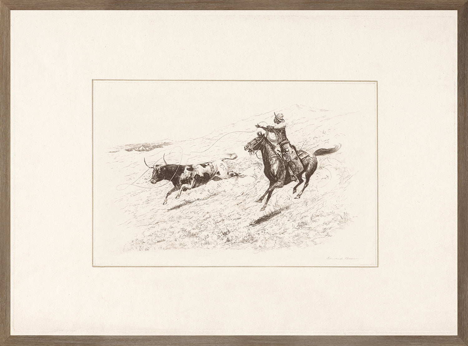 Wrangler Roping a Bull