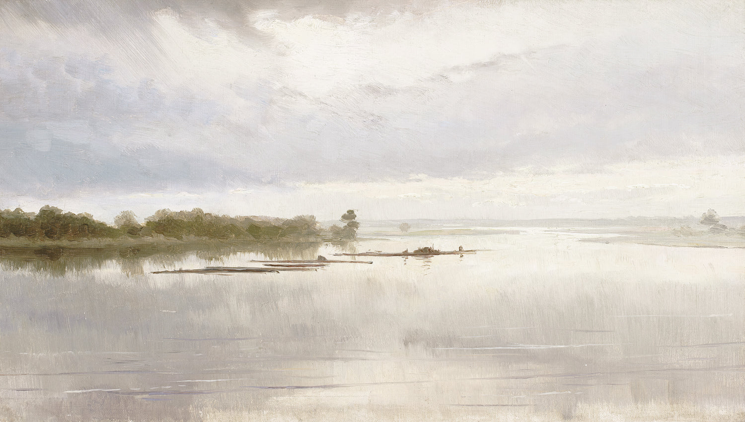 River Landscape, C. 1851 — nature and landscape gallery canvas art shown from another angle