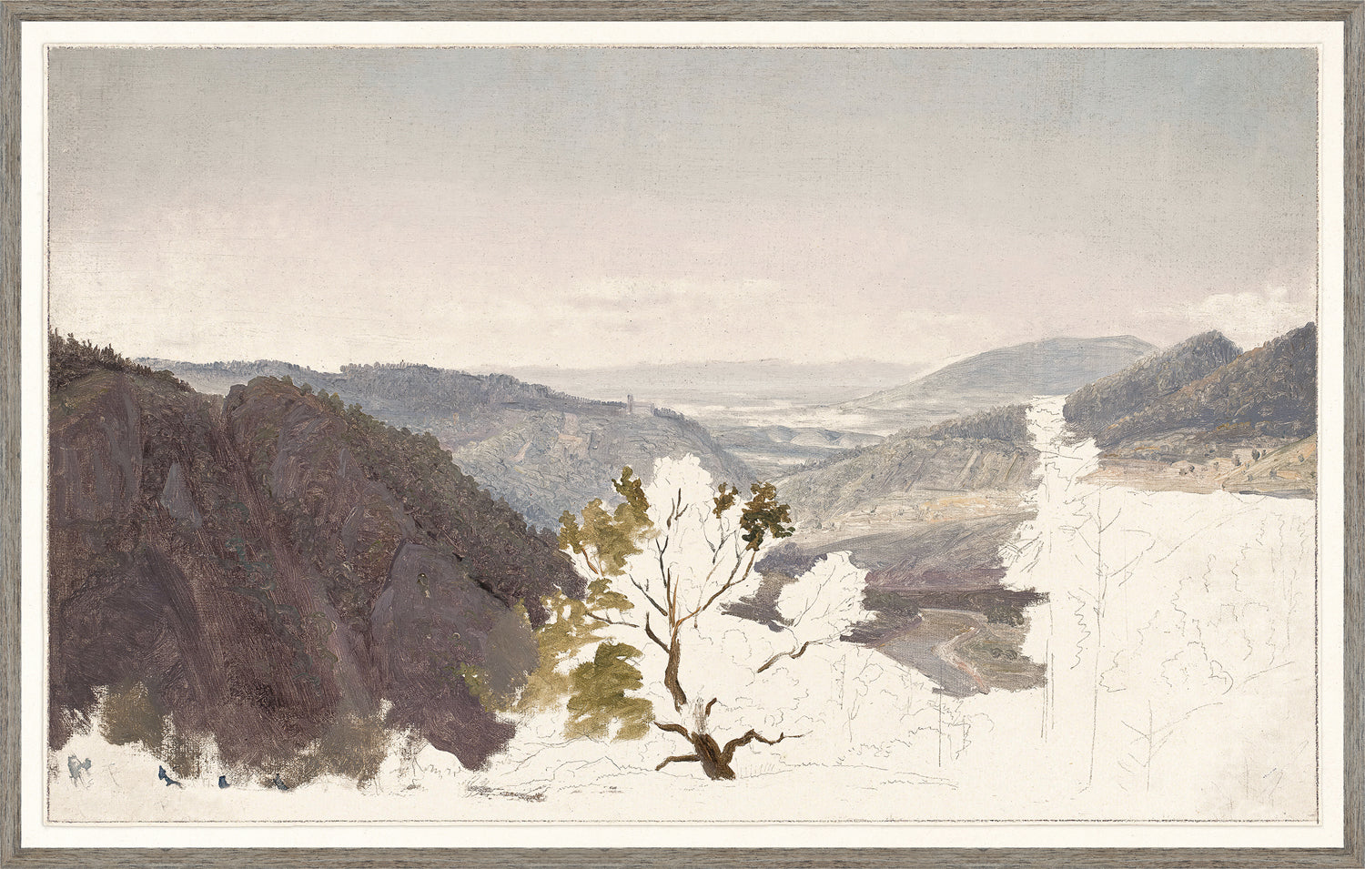 Mountain Landscape Sketch C 1950 framed art print
