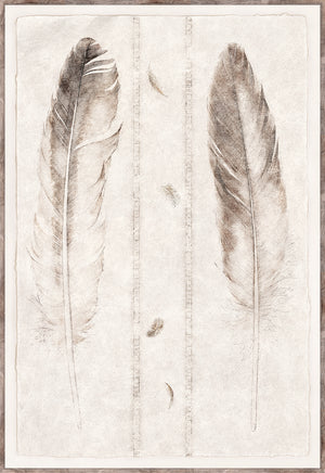 Étude de Plumes Large Format Pair Bundle — nature and landscape fine art print in neutral tones at Laurie Yapp Home