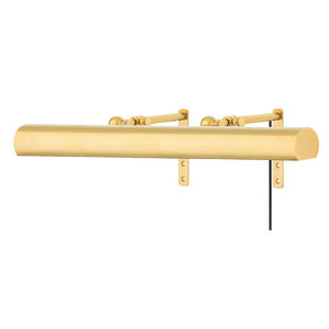 Vernon Picture Light 24" in aged brass — a Hudson Valley picture light for gallery walls and reading nooks at Laurie Yapp Home.