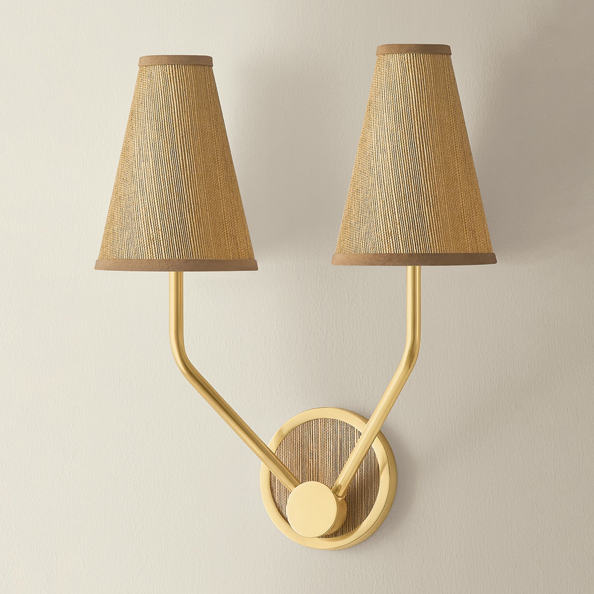 Buskirk Wall Sconce 15" in aged brass — a Hudson Valley wall sconce for bathrooms, hallways, and living rooms at Laurie Yapp Home.
