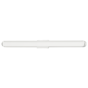 Starkey Bath And Vanity 2.75" x 2" in polished nickel shown from a second angle to highlight the arm spread and shade silhouette.