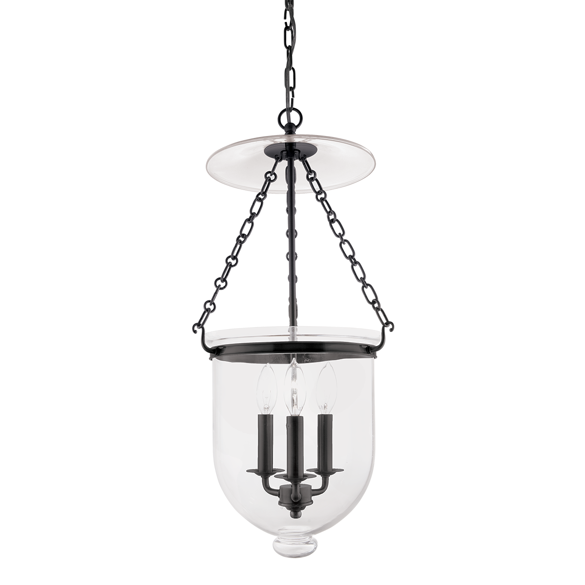 Hampton Pendant 12" x 25" in bronze shown from a second angle to highlight the shade shape and metal detail.