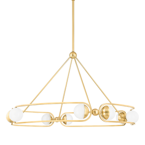 Hartford Chandelier 41" in aged brass — a Hudson Valley chandelier for dining rooms, entries, and living rooms at Laurie Yapp Home.