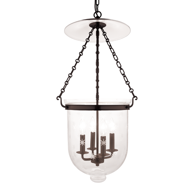 Hampton Pendant 14.5" x 30.75" in aged brass — a Hudson Valley pendant for kitchens, entries, and dining rooms at Laurie Yapp Home.