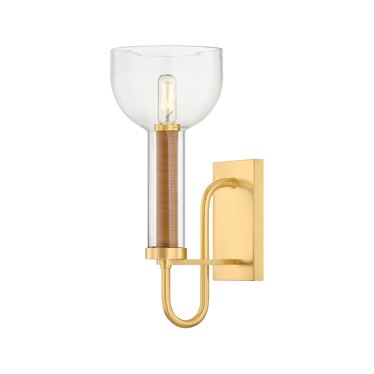 Narrowsburg Wall Sconce in aged brass — a Hudson Valley wall sconce for bathrooms, hallways, and living rooms at Laurie Yapp Home.