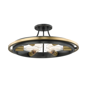 Chambers Semi Flush shown from a second angle to highlight the shade profile and mounting canopy.