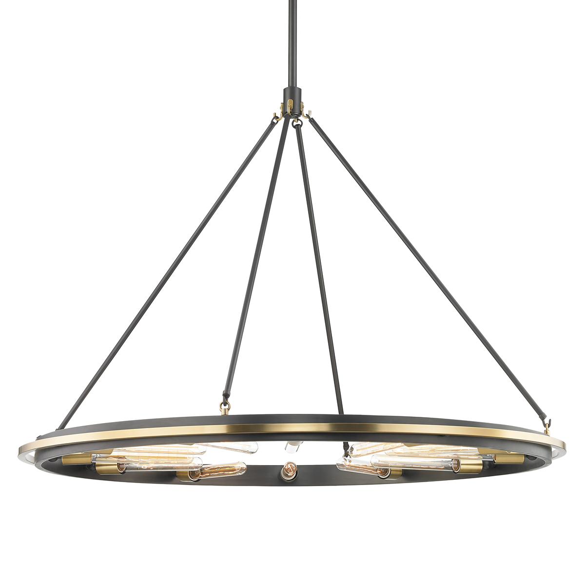 Chambers Chandelier 45" in aged brass — a Hudson Valley chandelier for dining rooms, entries, and living rooms at Laurie Yapp Home.
