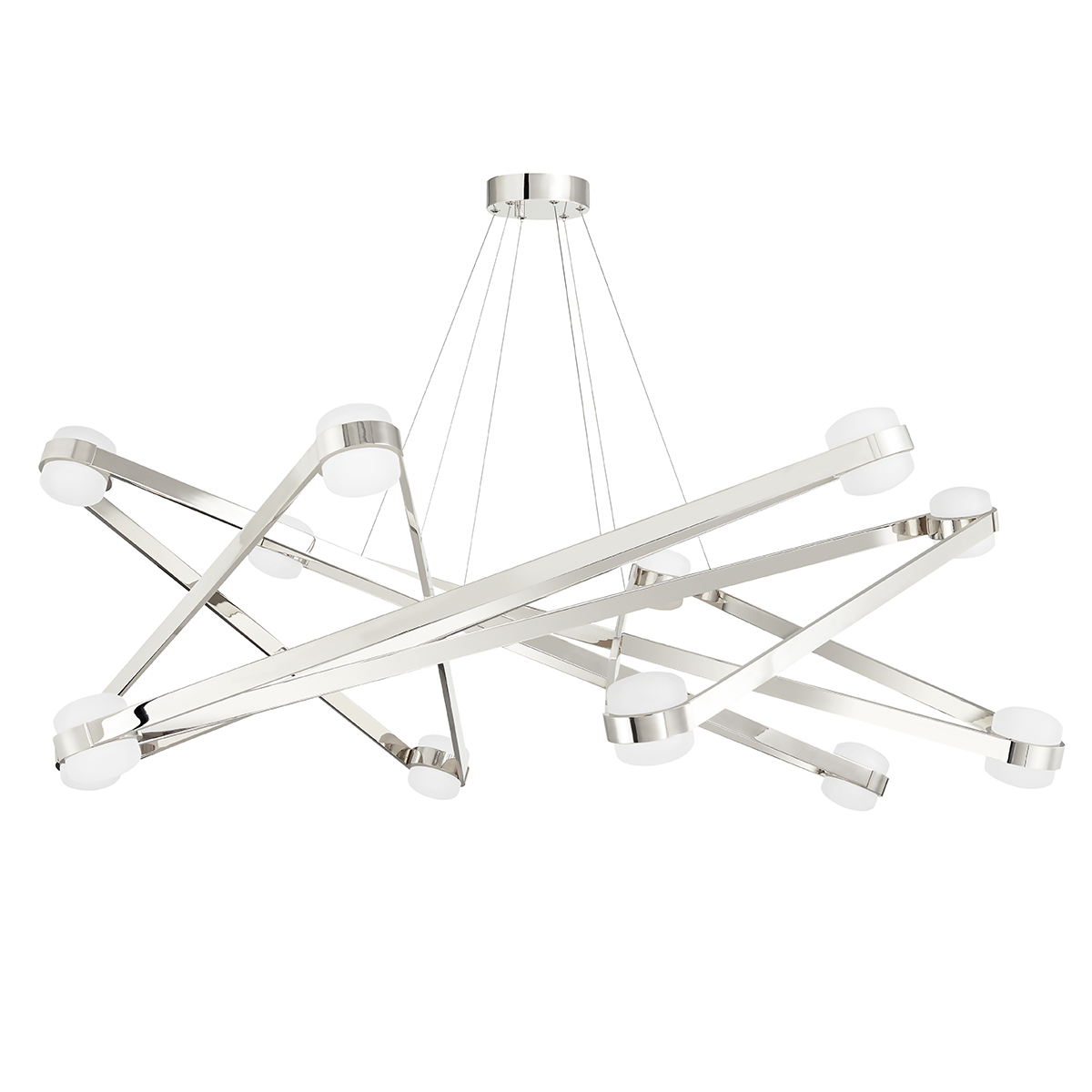 Orbit Chandelier 57.5" in aged brass — a Hudson Valley chandelier for dining rooms, entries, and living rooms at Laurie Yapp Home.