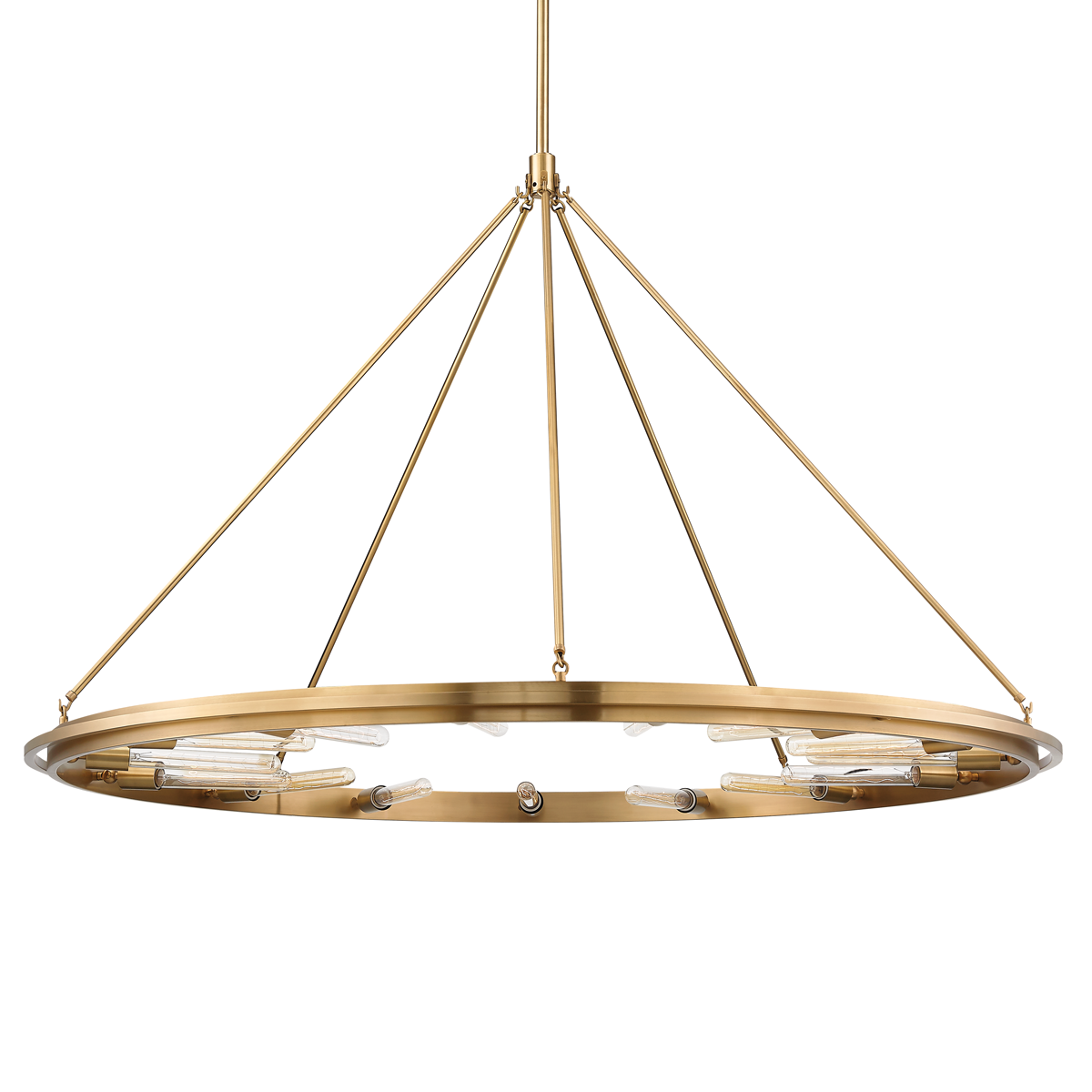 Chambers Chandelier 58.25" in aged brass — a Hudson Valley chandelier for dining rooms, entries, and living rooms at Laurie Yapp Home.