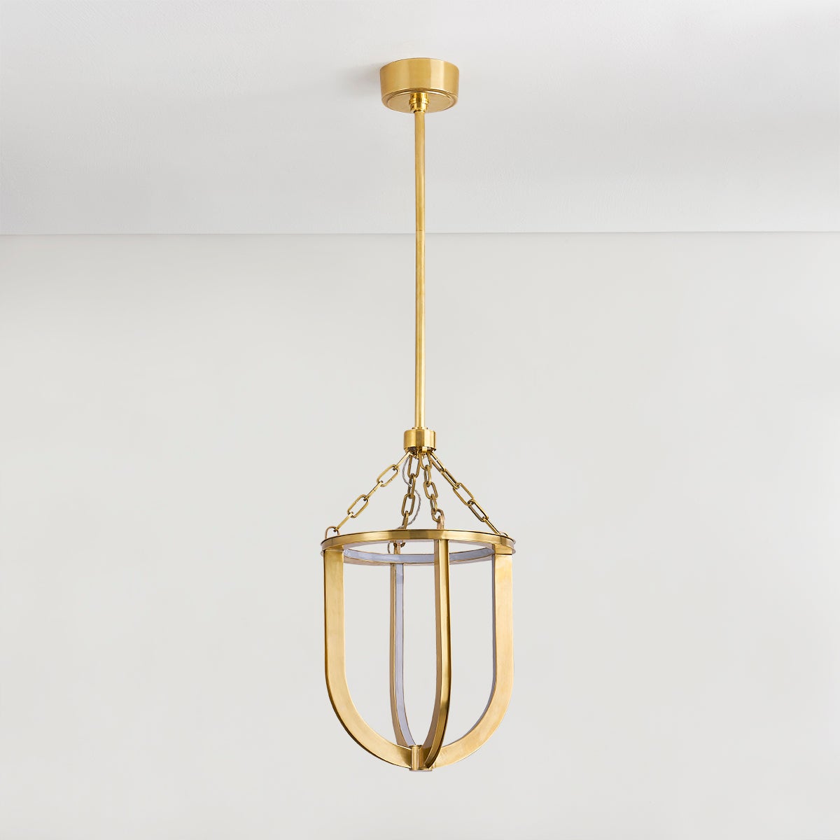 Tournu Lantern 11.5" in aged brass — a Hudson Valley lantern for entries, foyers, and covered porches at Laurie Yapp Home.