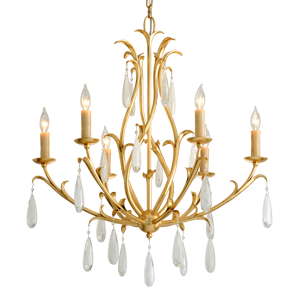 Prosecco Chandelier 31" — a Corbett chandelier for dining rooms, entries, and living rooms at Laurie Yapp Home.
