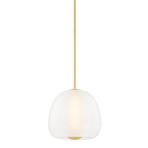 Scranton Pendant 15" in aged brass — a Hudson Valley pendant for kitchens, entries, and dining rooms at Laurie Yapp Home.
