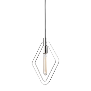 Masonville Pendant 9.75" in polished nickel shown from a second angle to highlight the shade shape and metal detail.