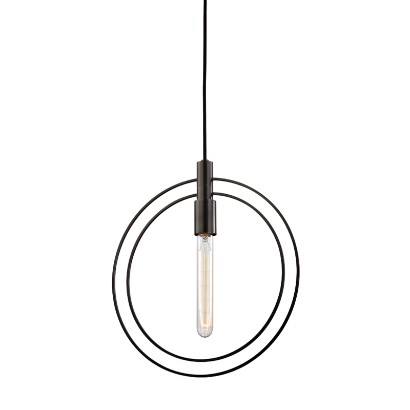 Masonville Pendant 13.75" in bronze shown from a second angle to highlight the shade shape and metal detail.